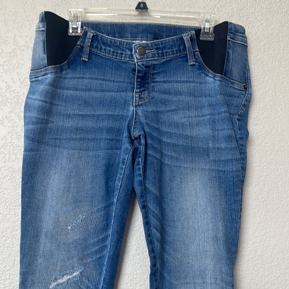 Liz Lange Maternity Denim Jeans Distressed Blue size Medium - Picture 6 of 10
